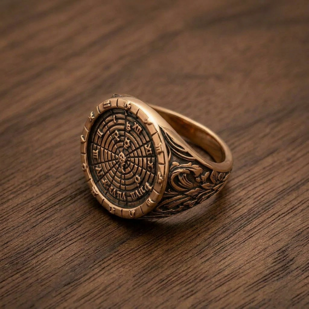 Oxidized Bronze SkySignet signet ring